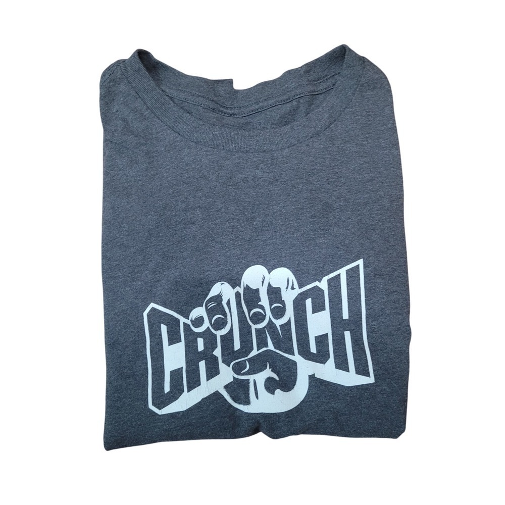 Men's‎ CRUNCH T-Shirt Graphic Tee Gray Short Sleeve Casual Top